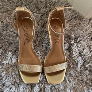 Gold glitter Wild Pair stiletto heels, size 6